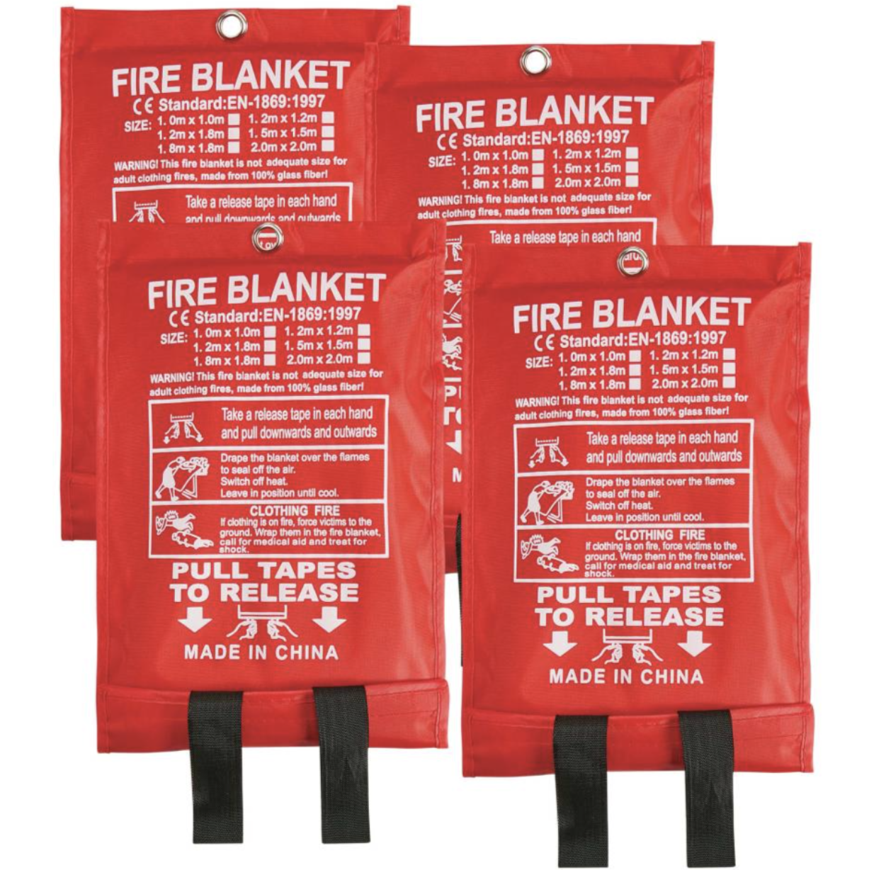 Emergency Fire Blanket - 4 Pack